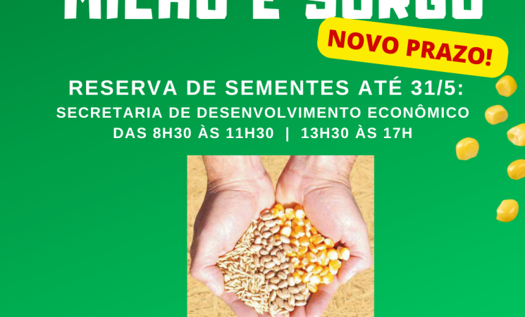 Prorrogado o prazo de reservas de sementes do Programa Troca-troca de Sementes - 2024/2025