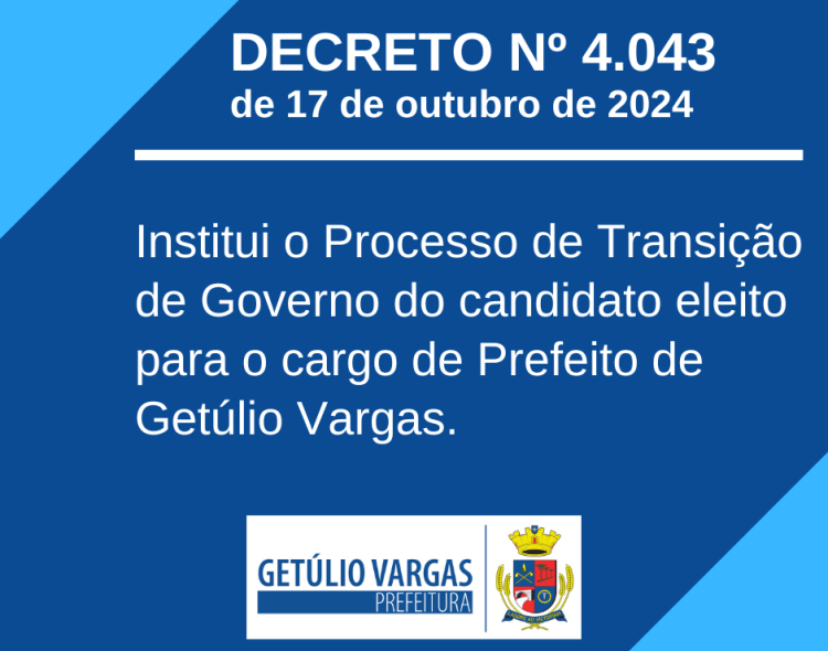 Prefeito Soligo institui processo de transição governamental em Getúlio Vargas