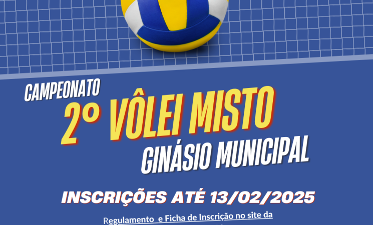 Abertas as inscrições para o Campeonato de Vôlei Misto 2025 em Getúlio Vargas