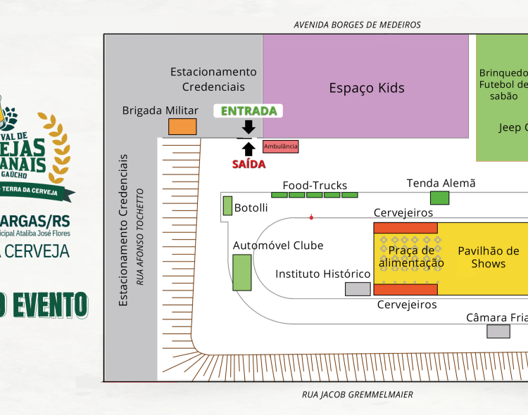 Divulgado o mapa oficial do 3º Festival de Cervejas Artesanais do Norte Gaúcho