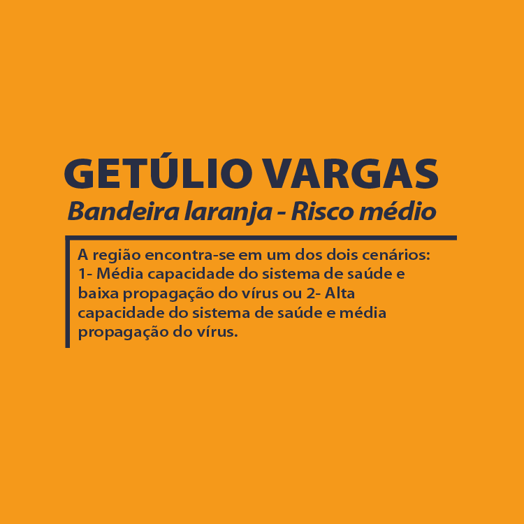 Distanciamento Controlado: Getúlio Vargas Bandeira Laranja