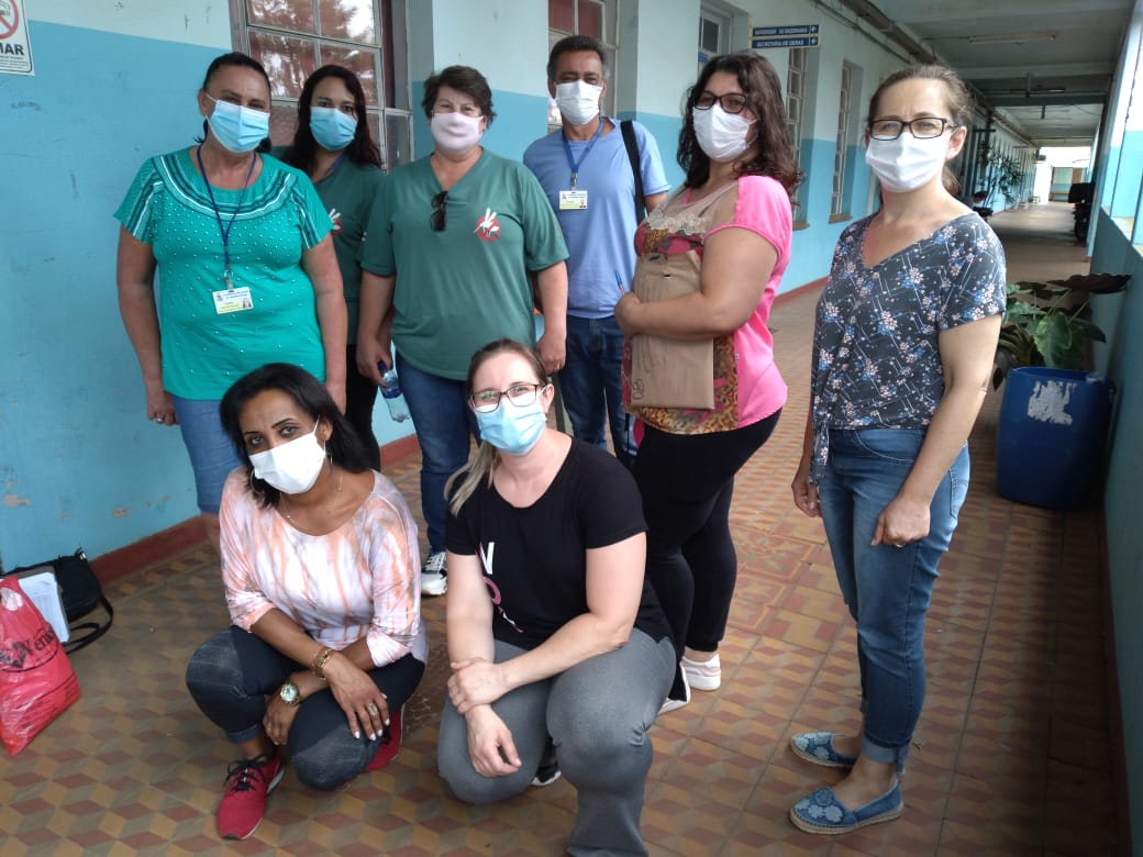 Equipe de saúde que está realizando o mutirão