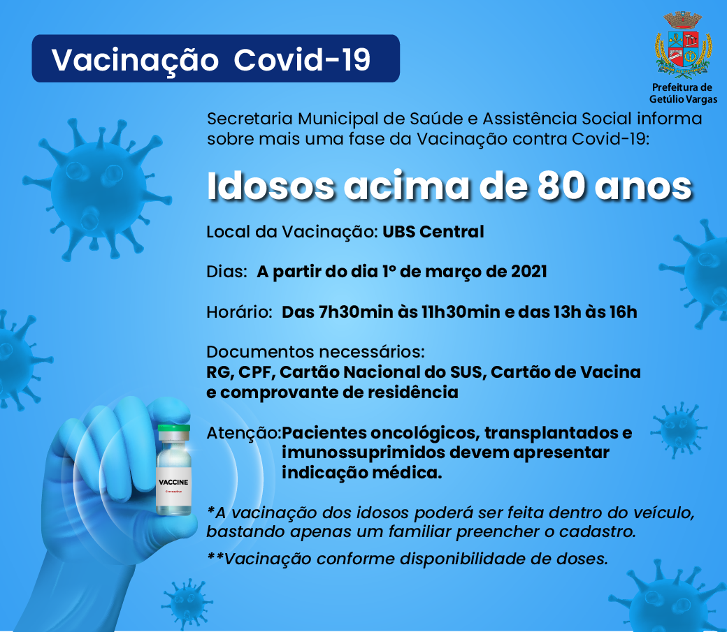 VAcinação acima 80 anos