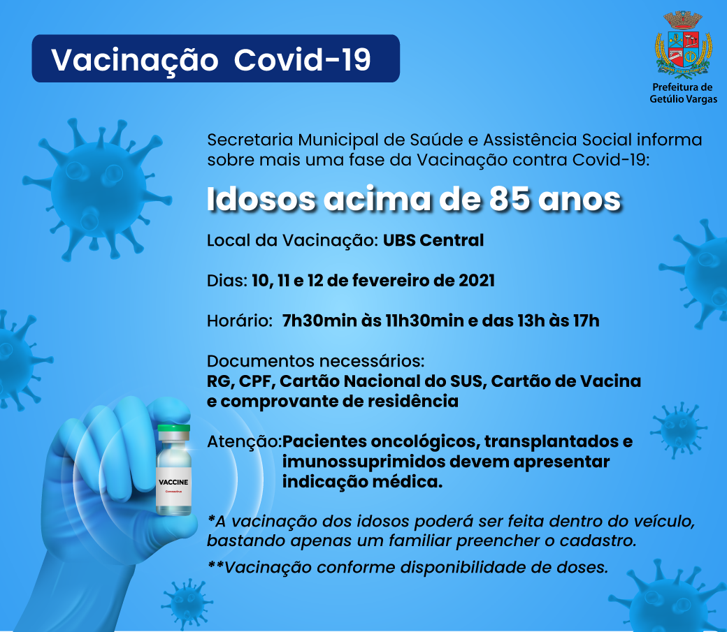 VAcinação acima 85 anos