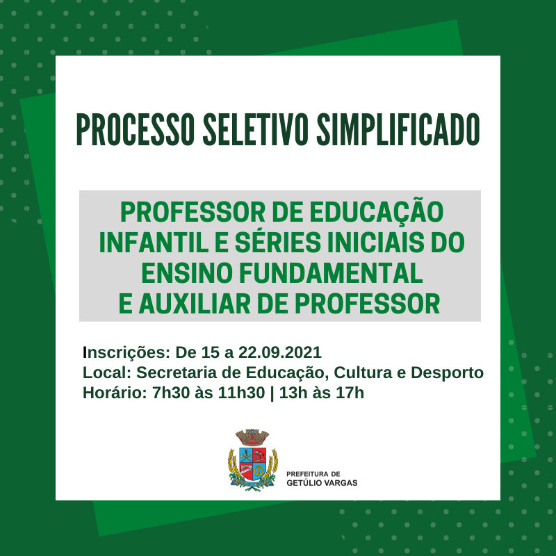 Processo Seletivo professres - setembro 2021