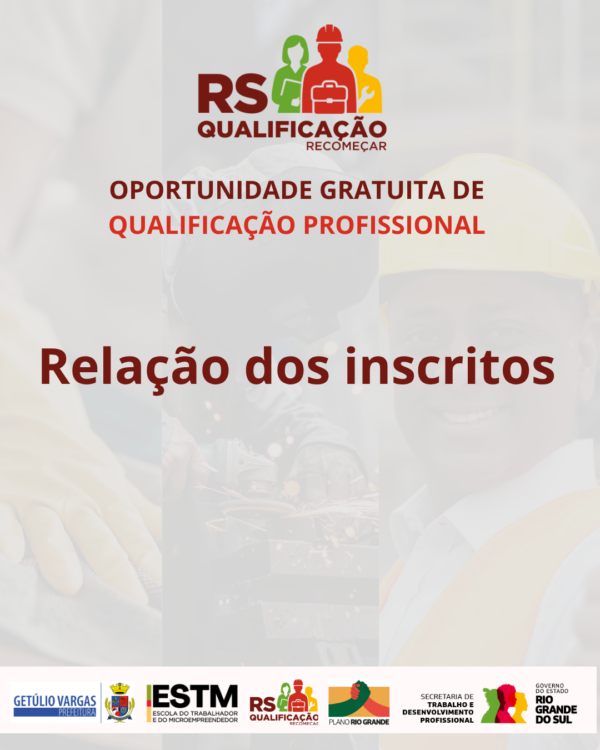 Prefeitura divulga relação de inscritos do público prioritário no RS Qualificação Recomeçar