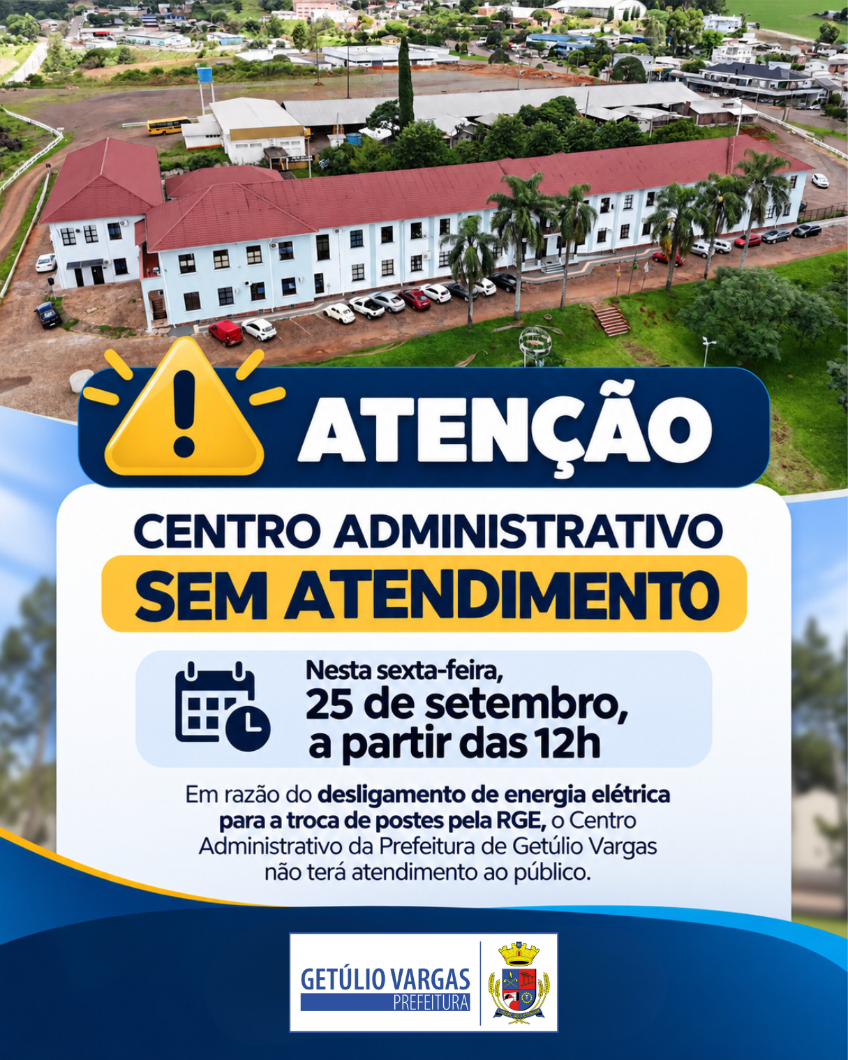 Centro Administrativo da Prefeitura terá atendimento suspenso na tarde desta sexta-feira