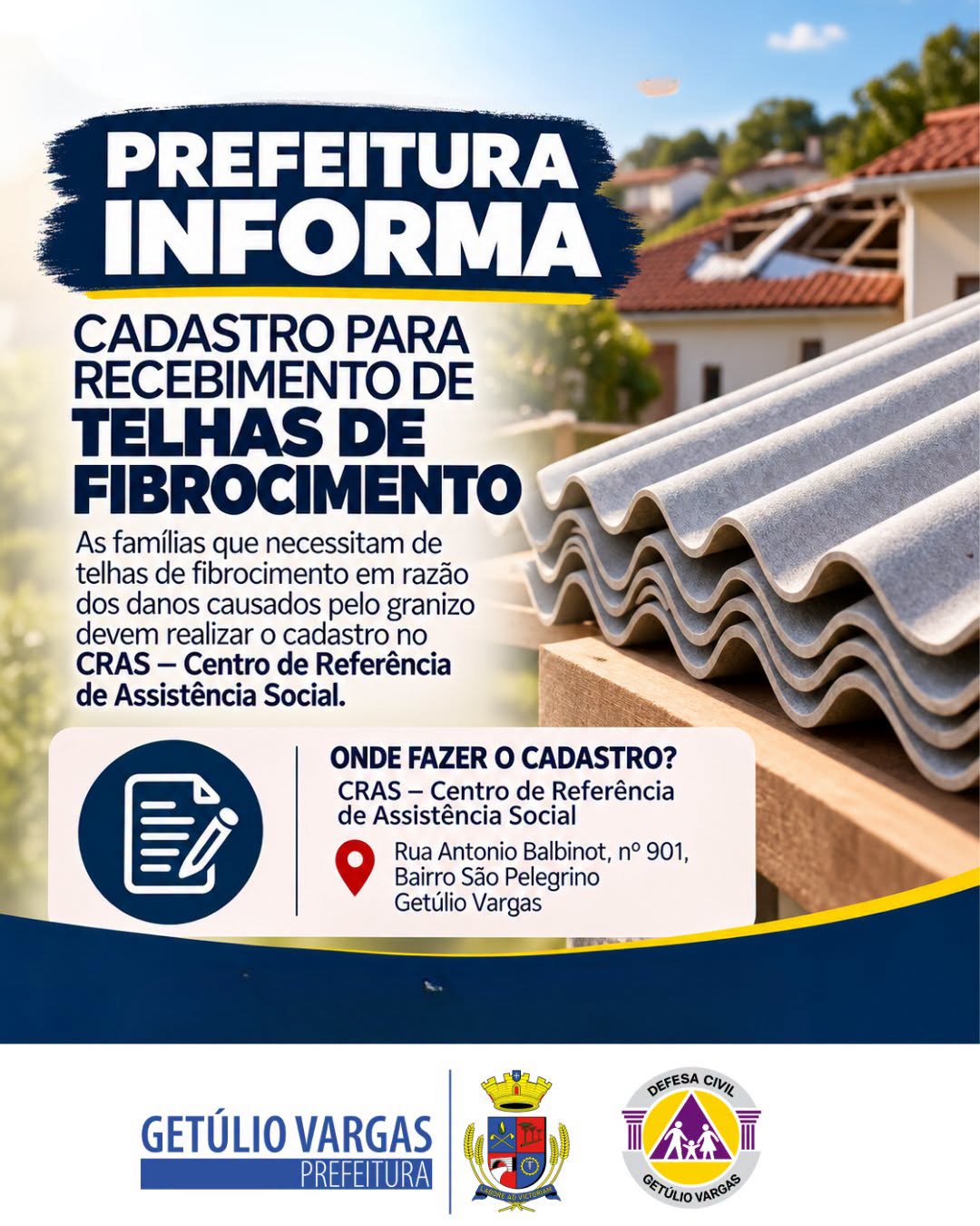 Prefeitura de Getúlio Vargas mobiliza equipes para atender famílias atingidas pelo granizo